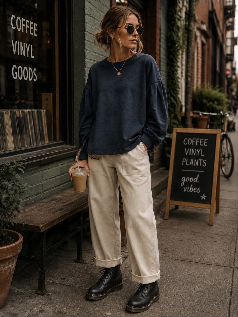 Vero Moda pleated sleeve Sweatshirt
